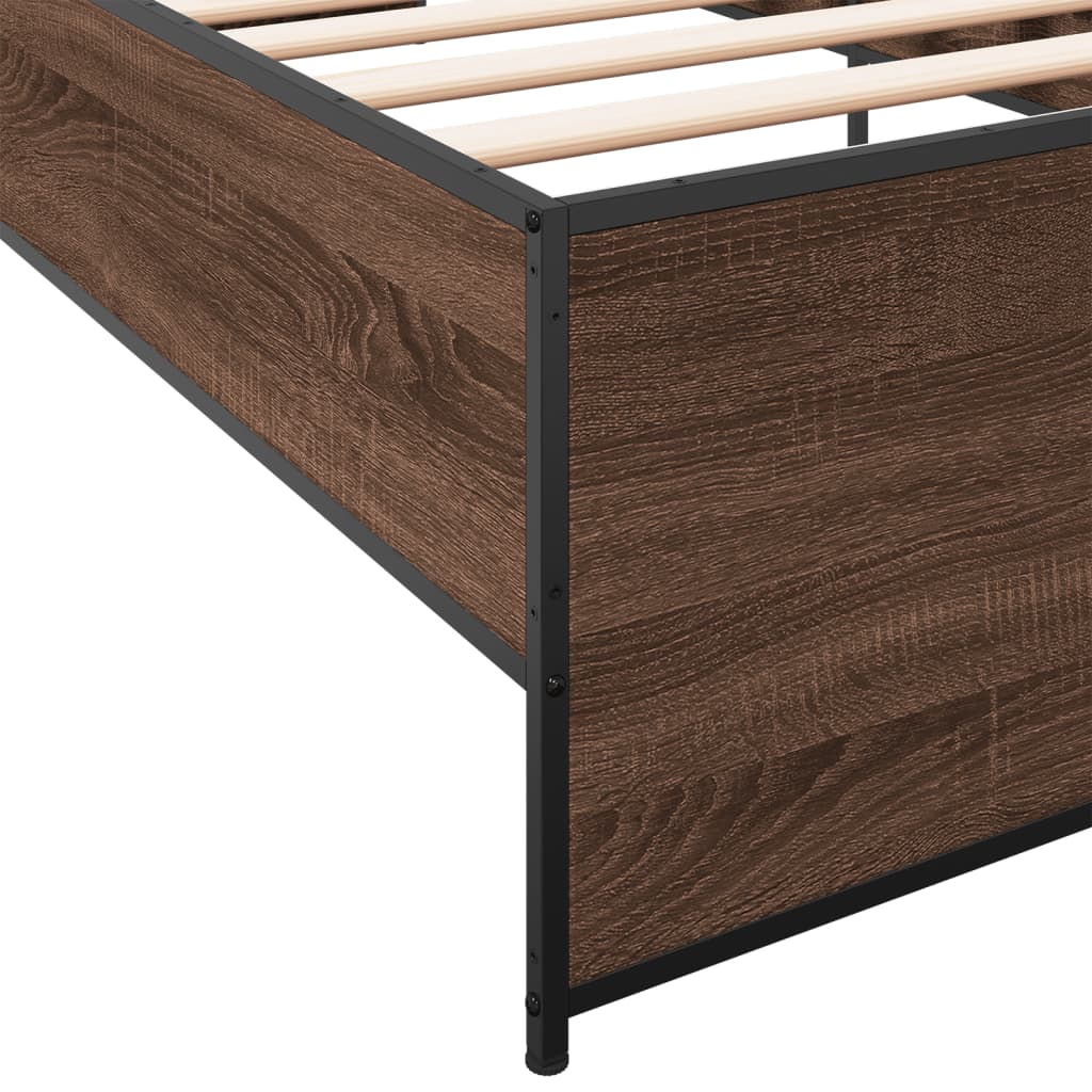 Bed Frame without Mattress Brown Oak 90x200 cm