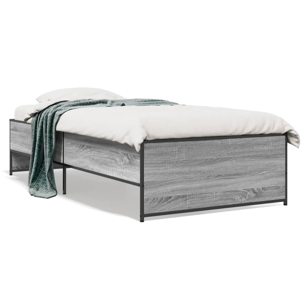 Bed Frame without Mattress Grey Sonoma 90x190 cm Single