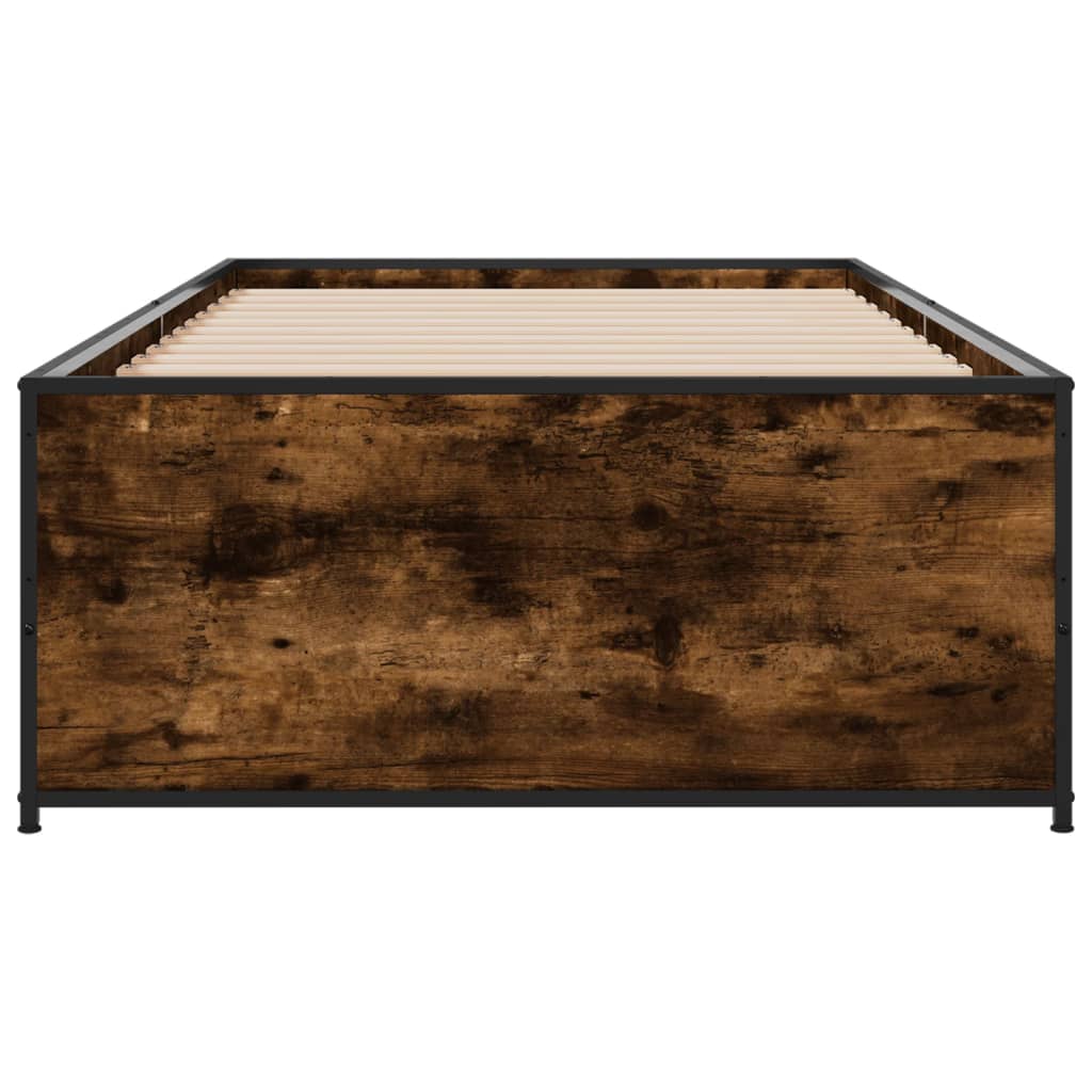 Bed Frame without Mattress Smoked Oak 75x190 cm Small Single