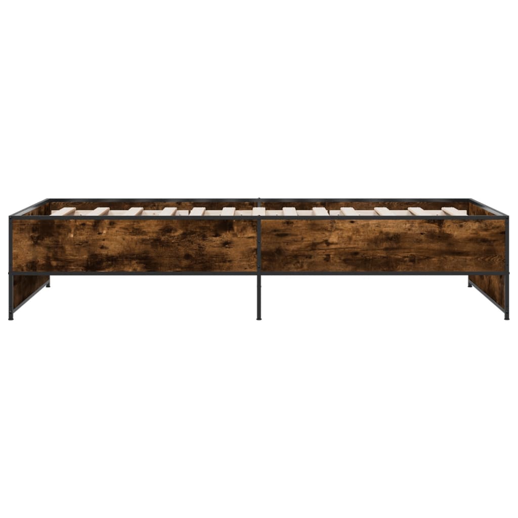 Bed Frame without Mattress Smoked Oak 75x190 cm Small Single