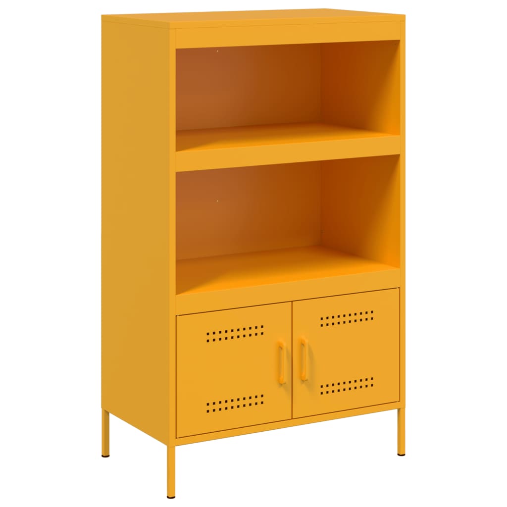 Highboard Mustard Yellow 68x39x113 cm Steel