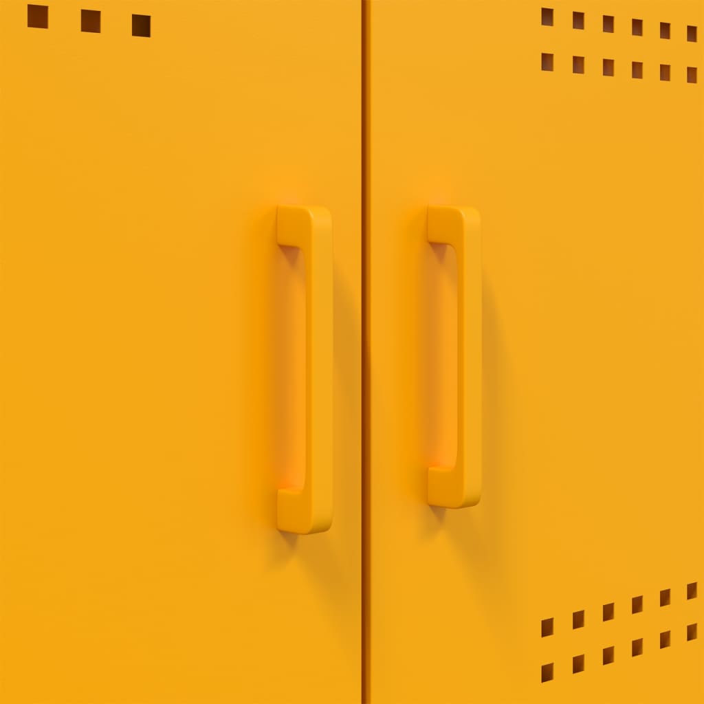 Highboard Mustard Yellow 68x39x113 cm Steel