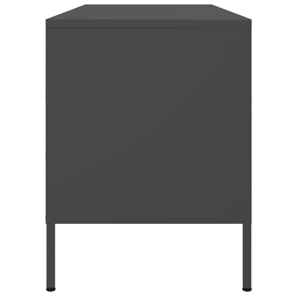 Industrial Steel 40 Inch TV Tele Stand Unit Cabinet With 2 Doors & Open Storage