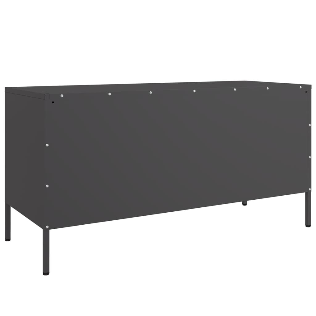 Industrial Steel 40 Inch TV Tele Stand Unit Cabinet With 2 Doors & Open Storage