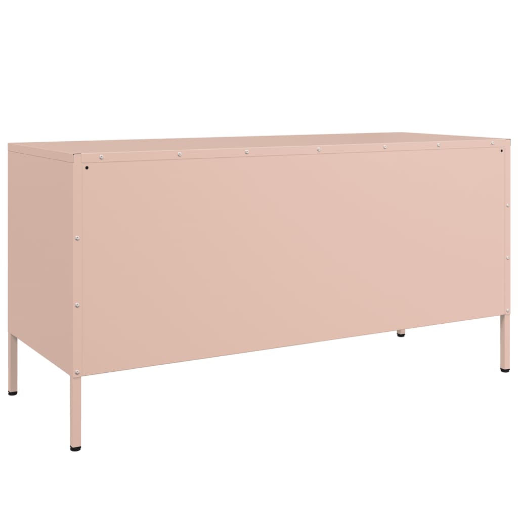 Industrial Steel 40 Inch TV Tele Stand Unit Cabinet With 2 Doors & Open Storage