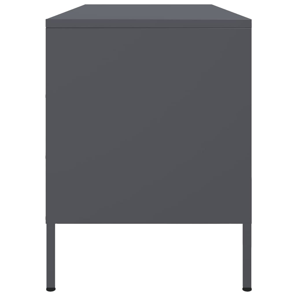Industrial Steel 40 Inch TV Tele Stand Unit Cabinet With 2 Doors & Open Storage