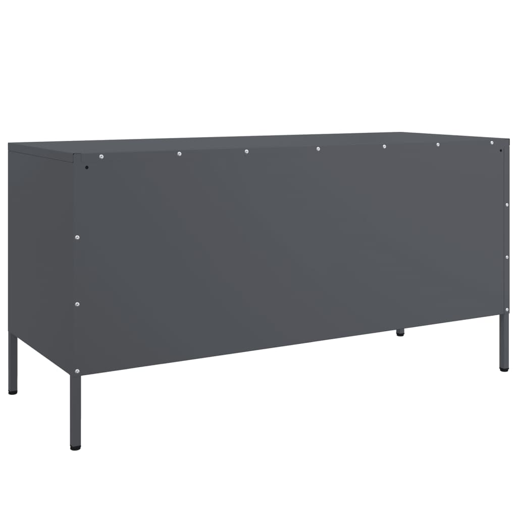 Industrial Steel 40 Inch TV Tele Stand Unit Cabinet With 2 Doors & Open Storage