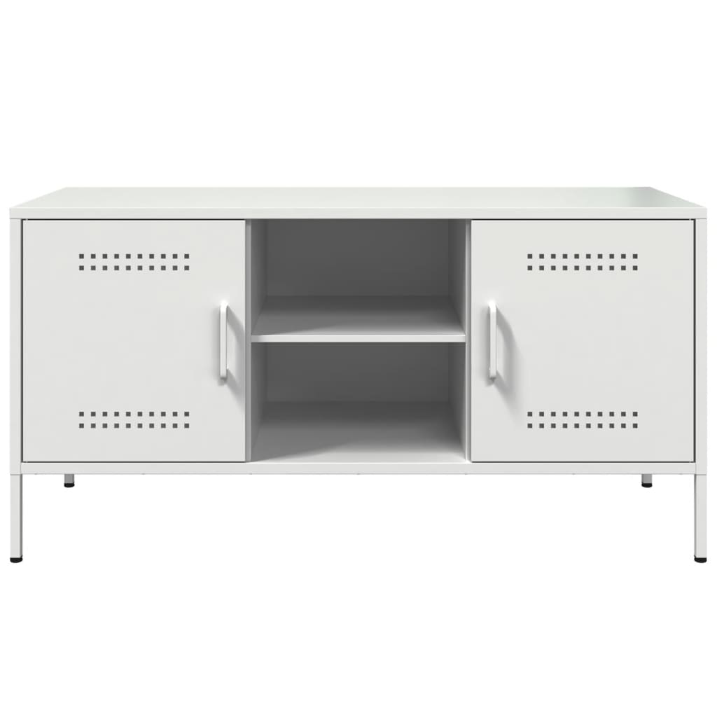 Industrial Steel 40 Inch TV Tele Stand Unit Cabinet With 2 Doors & Open Storage