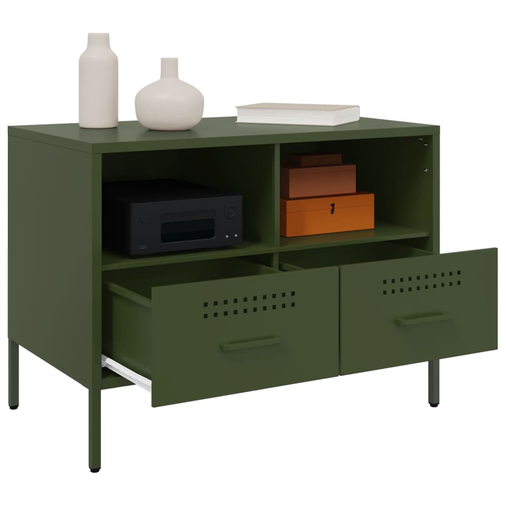 TV Cabinet Olive Green 68x39x50.5 cm Steel