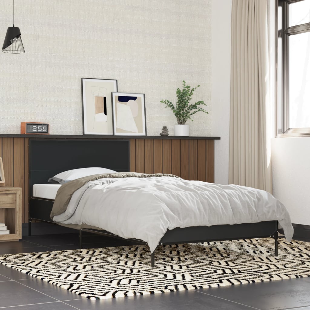 Bed Frame without Mattress Black 90x200 cm