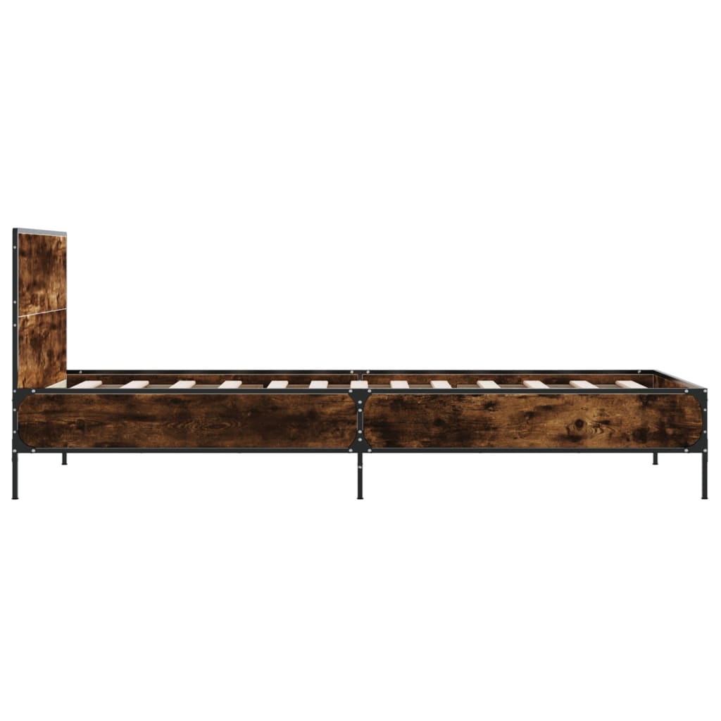 Bed Frame without Mattress Smoked Oak 100x200 cm