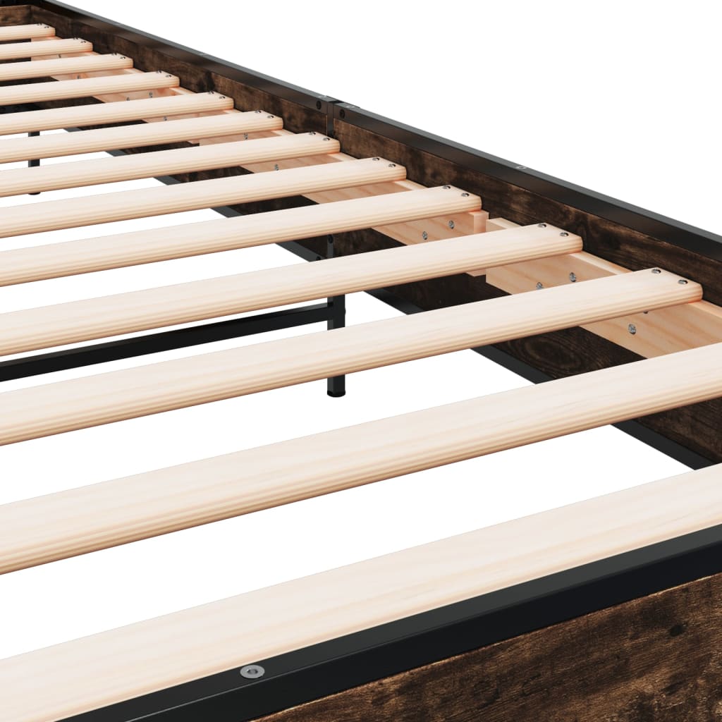 Bed Frame without Mattress Smoked Oak 100x200 cm