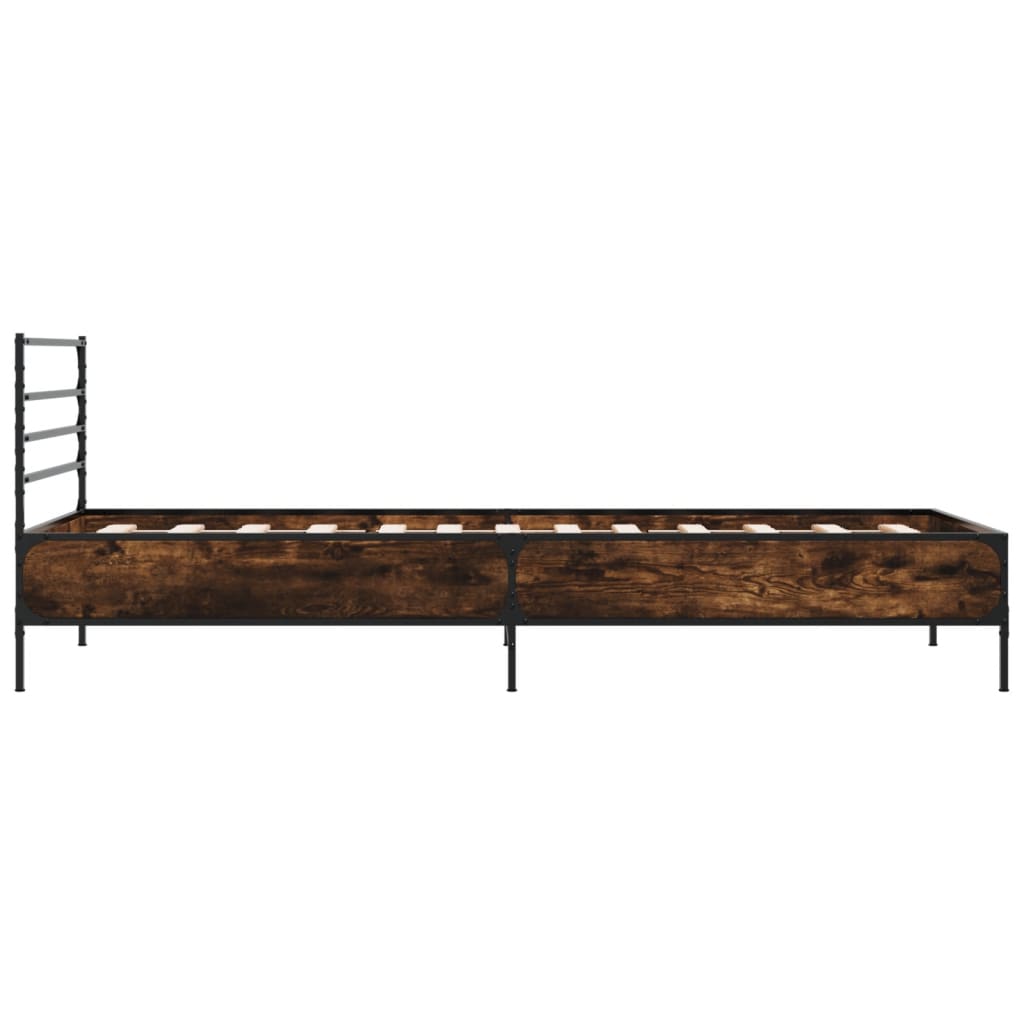 Bed Frame without Mattress Smoked Oak 75x190 cm Small Single