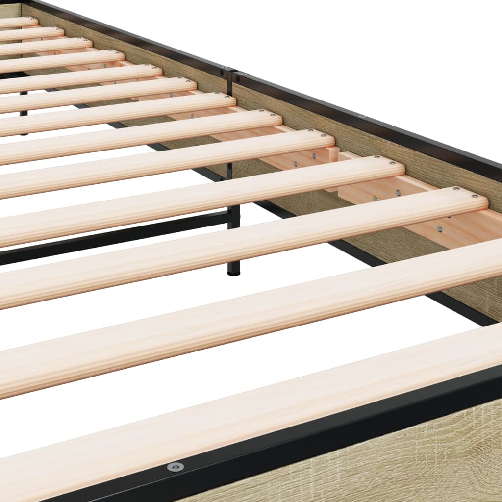 Modern Wooden & Metal Single Size 90cm Bed Frame Base With Headboard