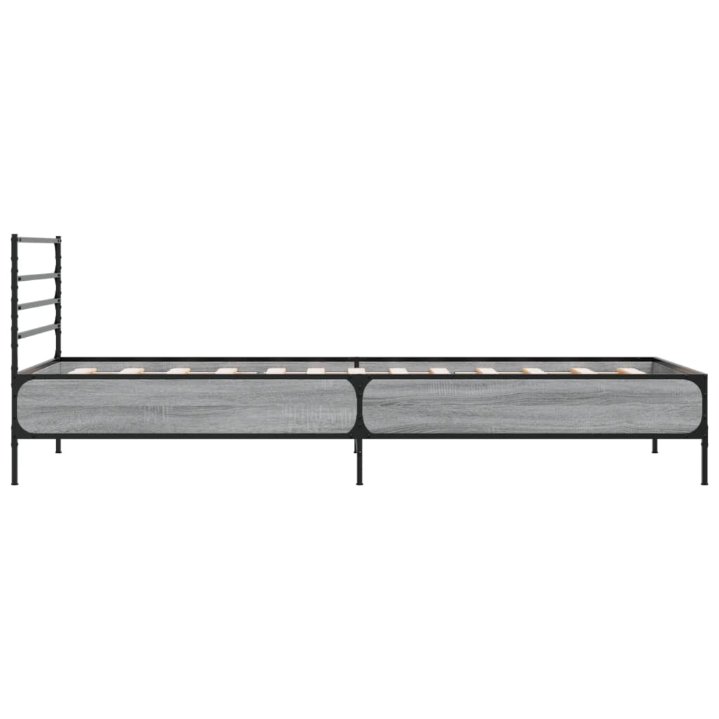 Modern Wooden & Metal Single Size 90cm Bed Frame Base With Headboard