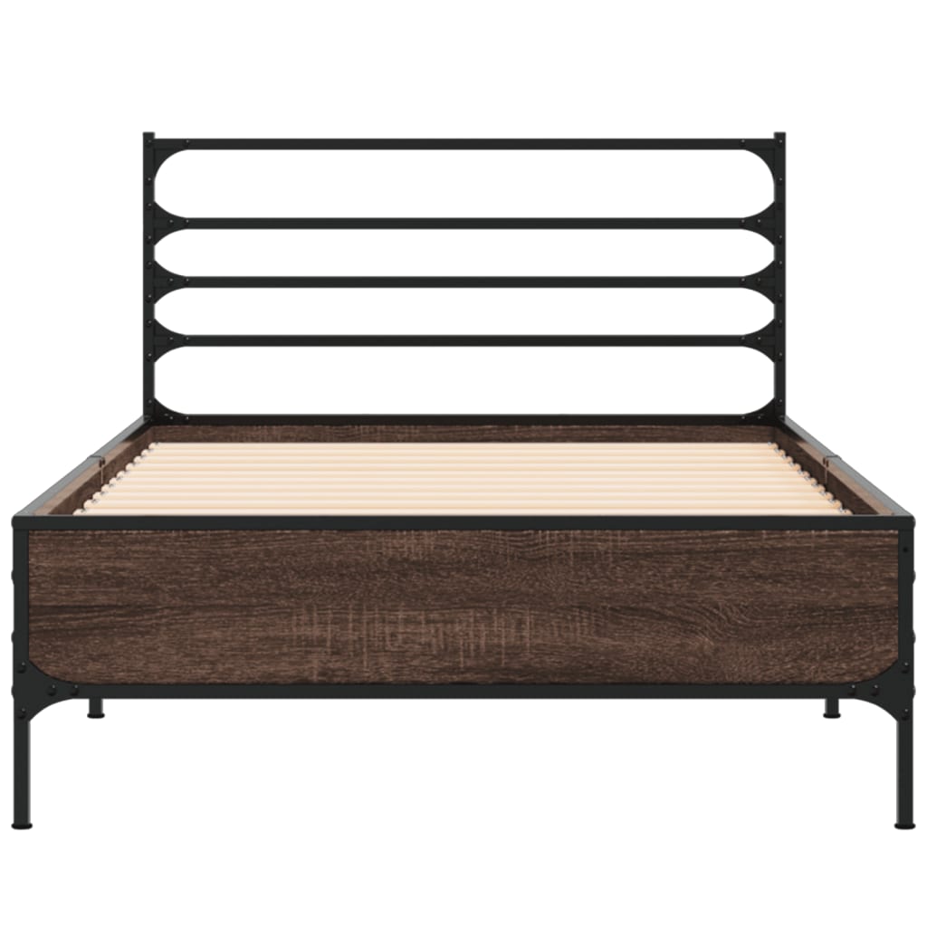 Modern Wooden & Metal Single Size 90cm Bed Frame Base With Headboard