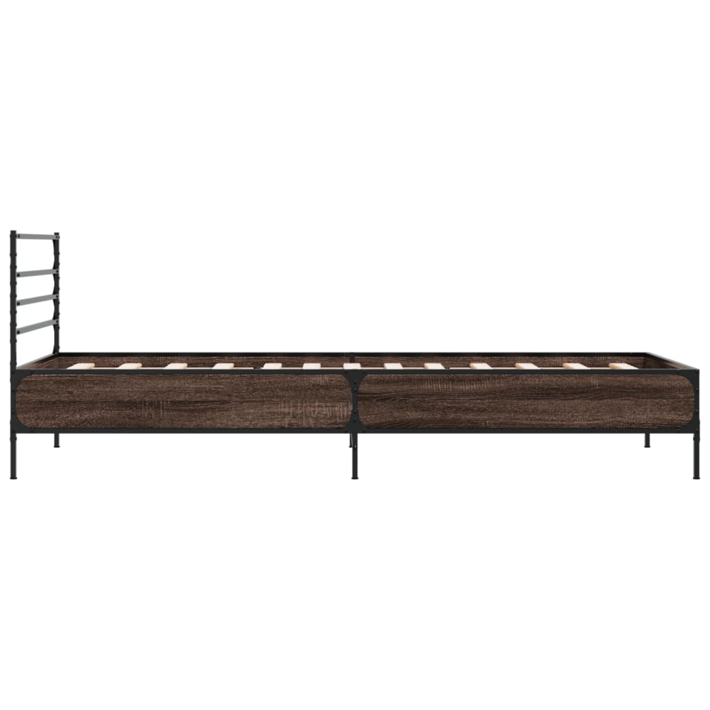 Modern Wooden & Metal Single Size 90cm Bed Frame Base With Headboard