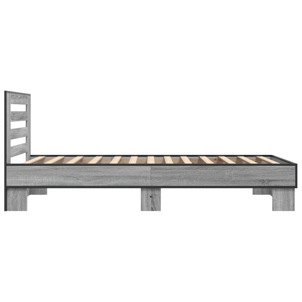 Bed Frame without Mattress Grey Sonoma 100x200 cm