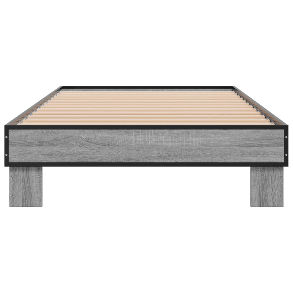 Bed Frame without Mattress Grey Sonoma 75x190 cm Small Single