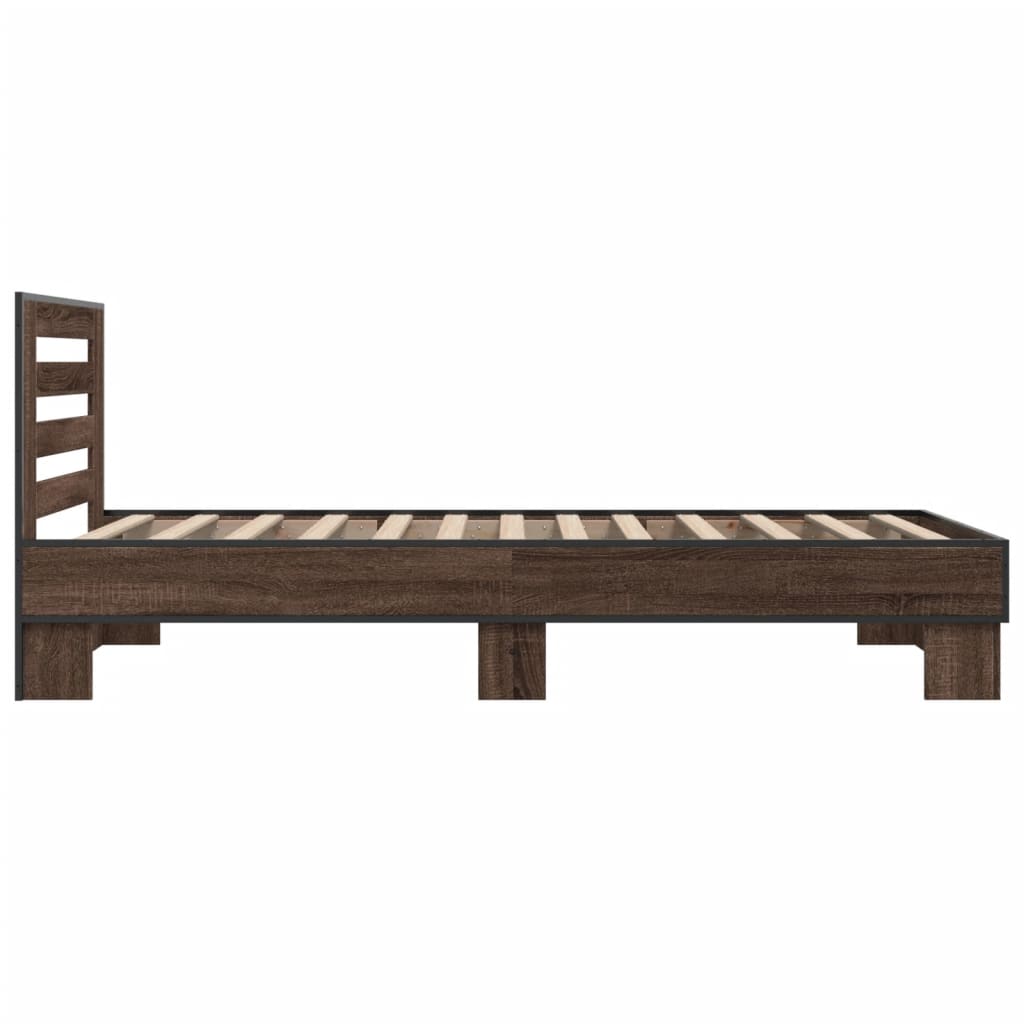 Bed Frame without Mattress Brown Oak 90x190 cm Single