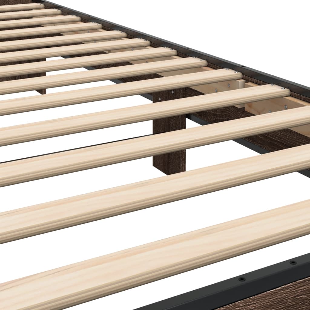 Bed Frame without Mattress Brown Oak 90x190 cm Single
