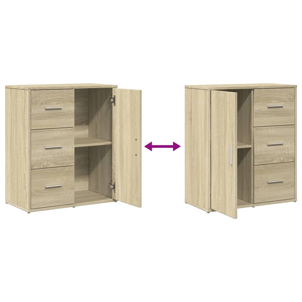 Sideboards 2 pcs Sonoma Oak 60x31x70 cm Engineered Wood