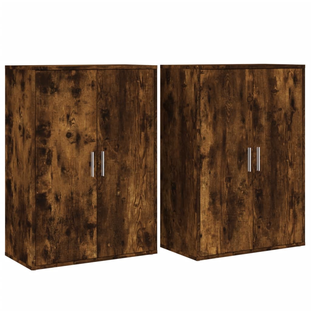 Sideboards 2 pcs Smoked Oak 60x31x84 cm Engineered Wood