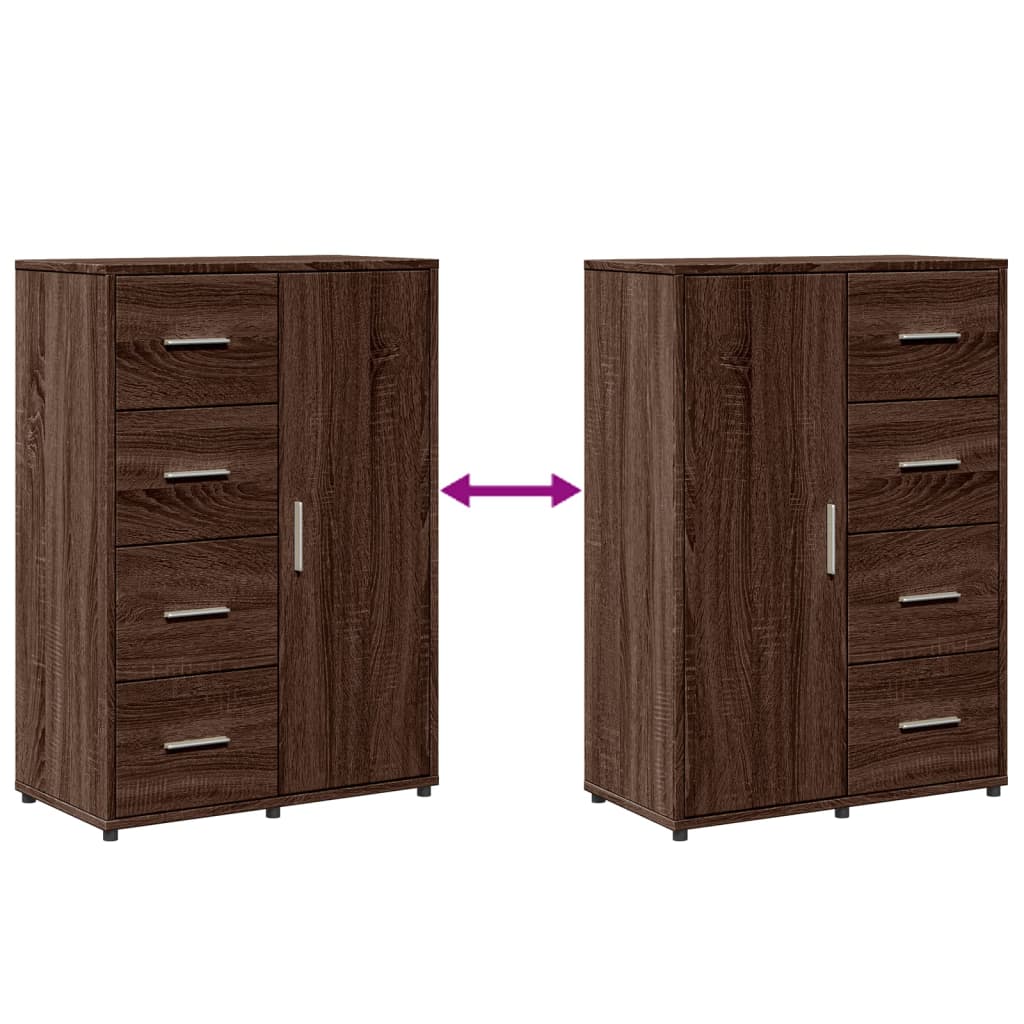Sideboards 2 pcs Brown Oak 60x31x84 cm Engineered Wood
