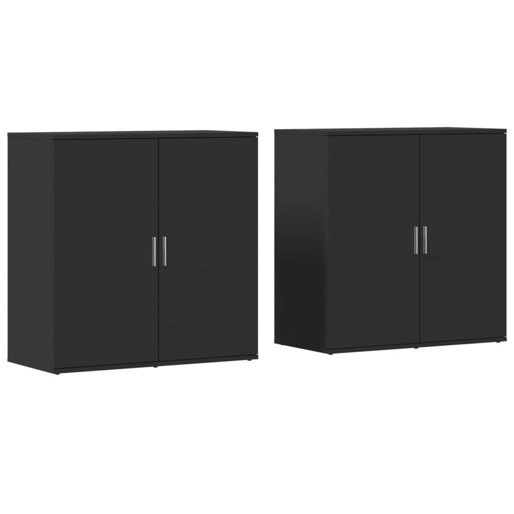 Sideboards 2 pcs Black 79x38x80 cm Engineered Wood