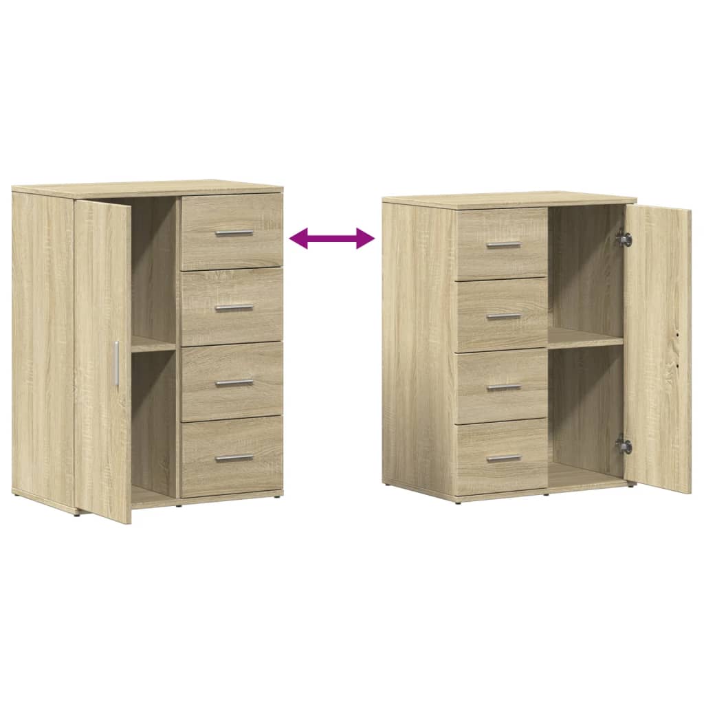 Sideboards 2 pcs Sonoma Oak 59x39x80 cm Engineered Wood