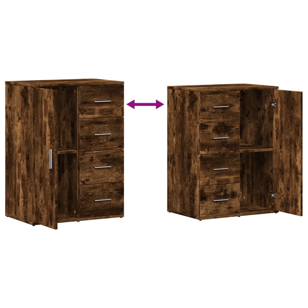 Sideboards 2 pcs Smoked Oak 59x39x80 cm Engineered Wood