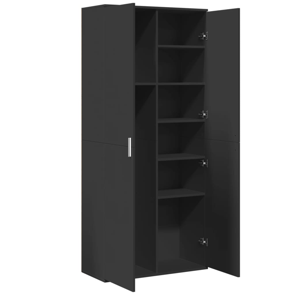 Highboard Black 80x35x180 cm Engineered Wood