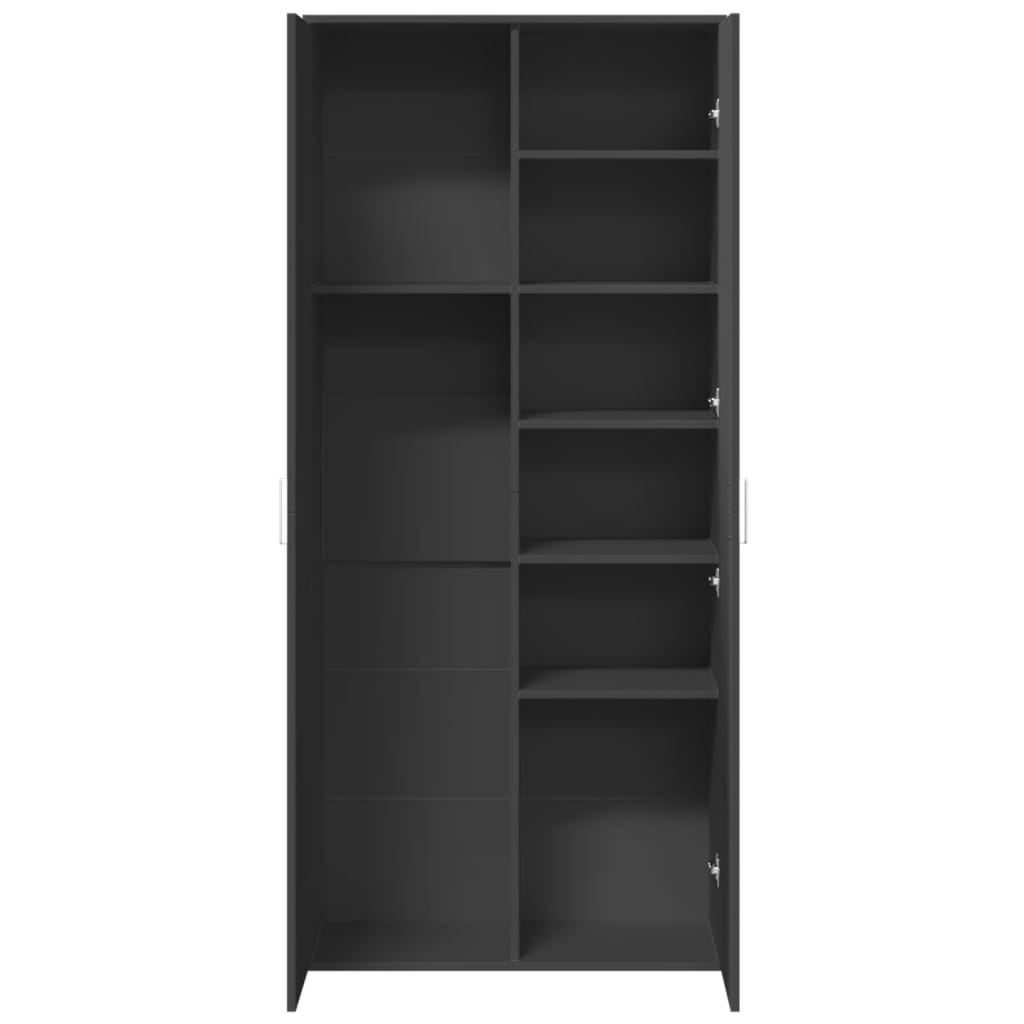 Highboard Black 80x35x180 cm Engineered Wood