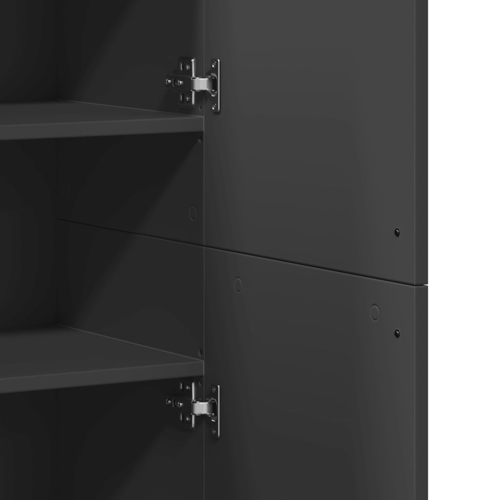 Highboard Black 80x35x180 cm Engineered Wood