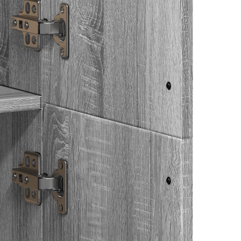Highboard Grey Sonoma 70x35x180 cm Engineered Wood