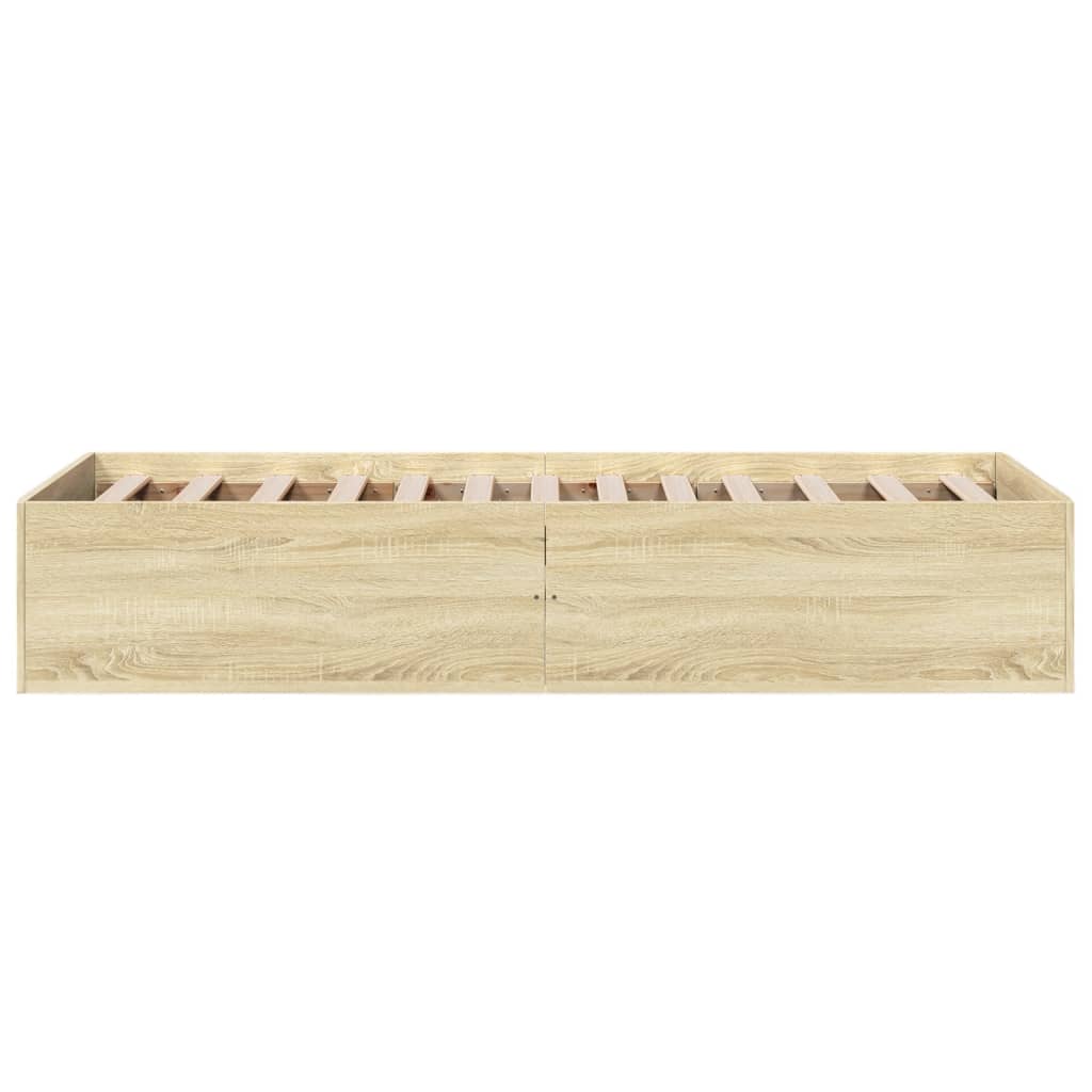 Bed Frame without Mattress Sonoma Oak 75x190 cm Small Single Engineered Wood