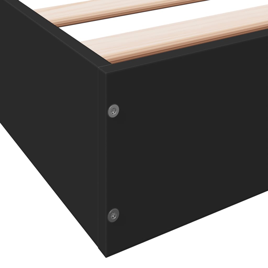 Bed Frame without Mattress Black 160x200 cm Engineered Wood