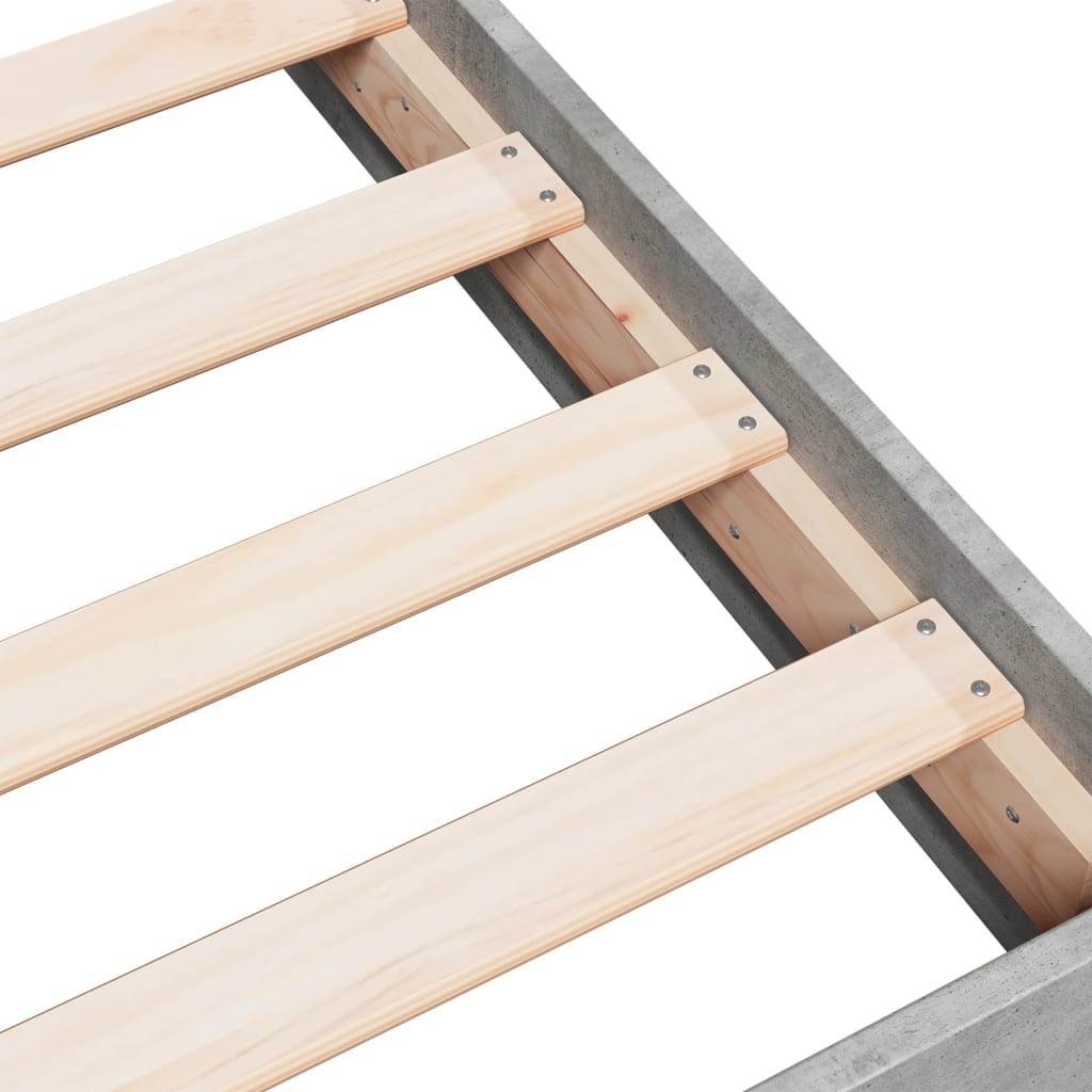 Bed Frame without Mattress Concrete Grey 160x200 cm