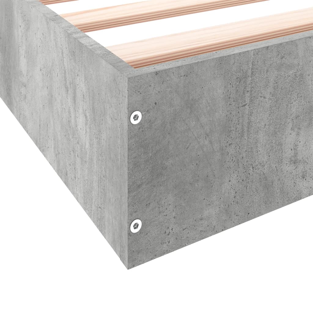 Bed Frame without Mattress Concrete Grey 160x200 cm