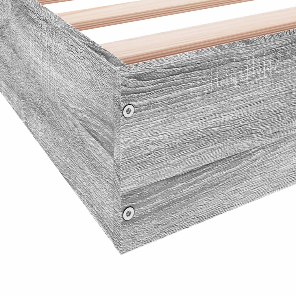 Bed Frame without Mattress Grey Sonoma 160x200 cm Engineered Wood