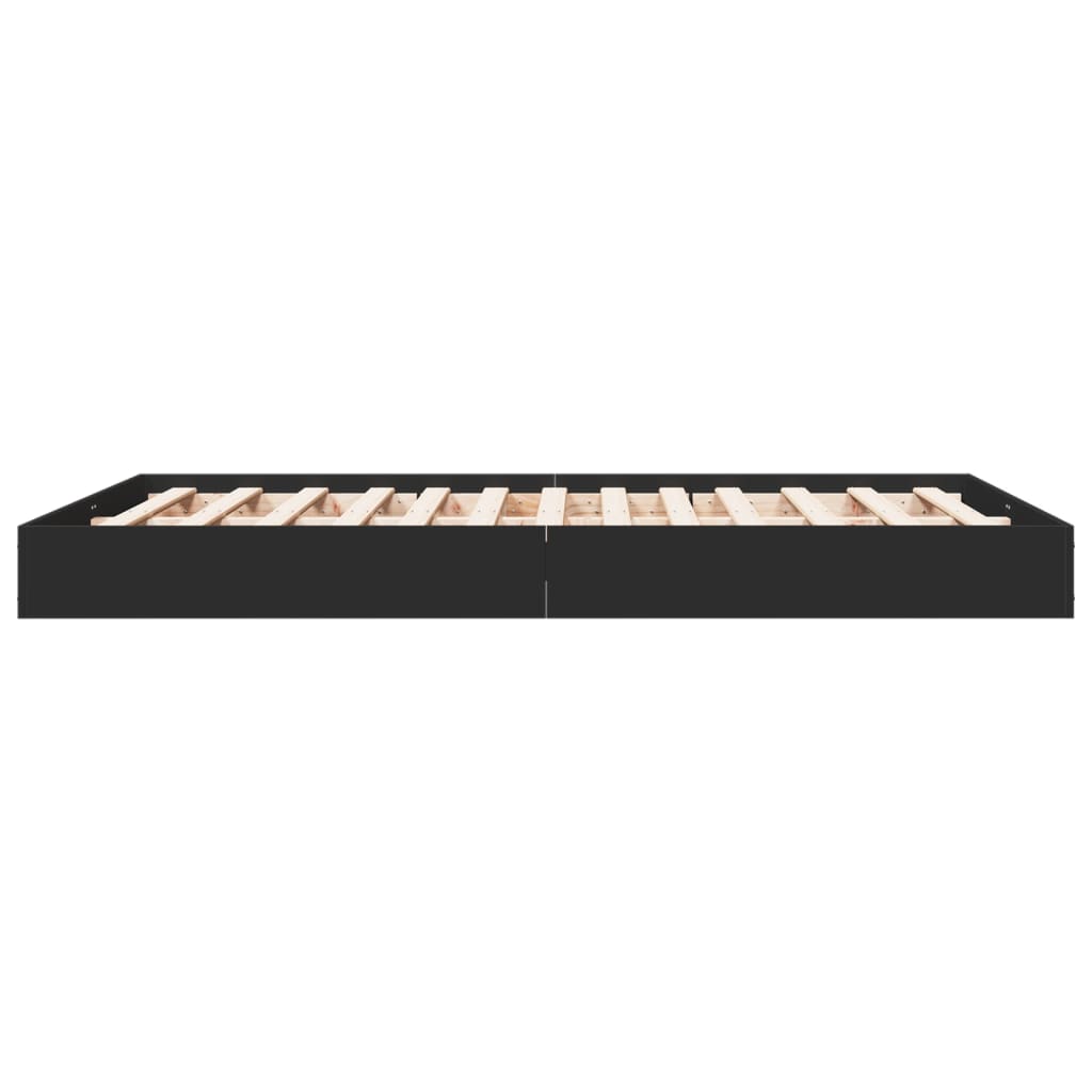 Bed Frame without Mattress Black 140x200 cm Engineered Wood