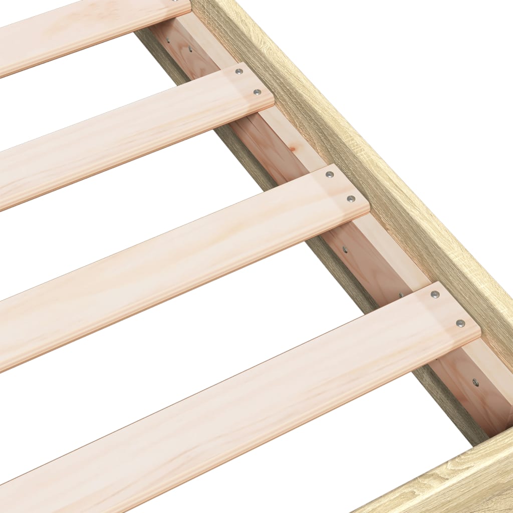 Bed Frame without Mattress Sonoma Oak 140x200 cm Engineered Wood