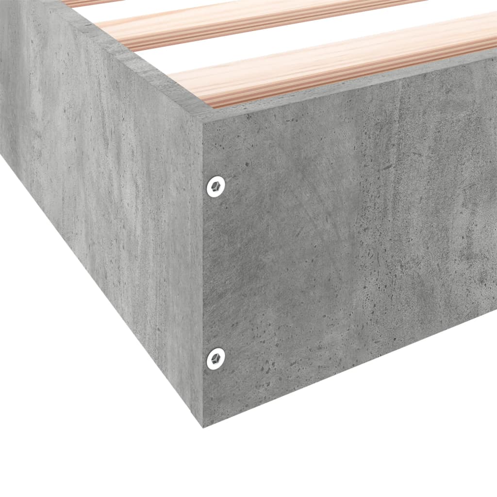 Bed Frame without Mattress Concrete Grey 100x200 cm