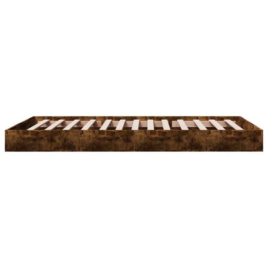 Bed Frame without Mattress Smoked Oak 100x200 cm Engineered Wood