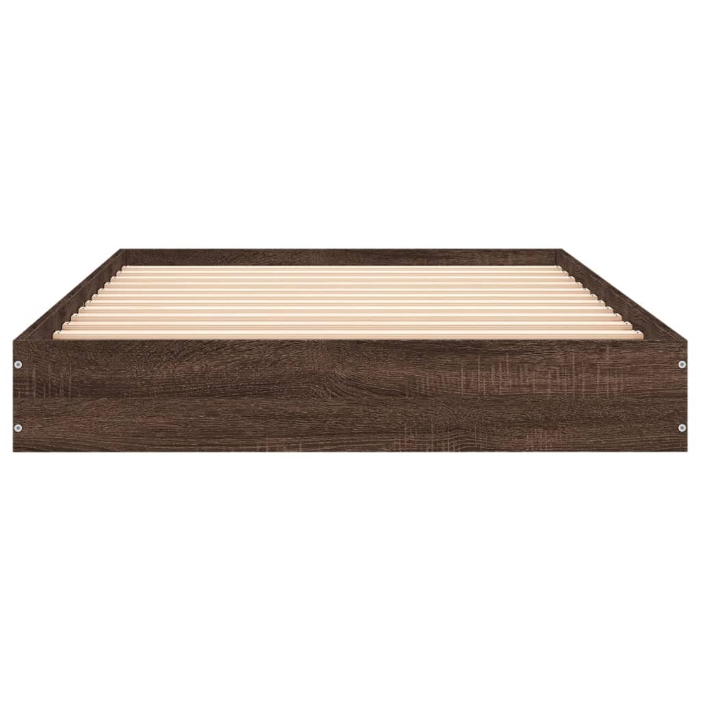 Bed Frame without Mattress Brown Oak 100x200 cm Engineered Wood
