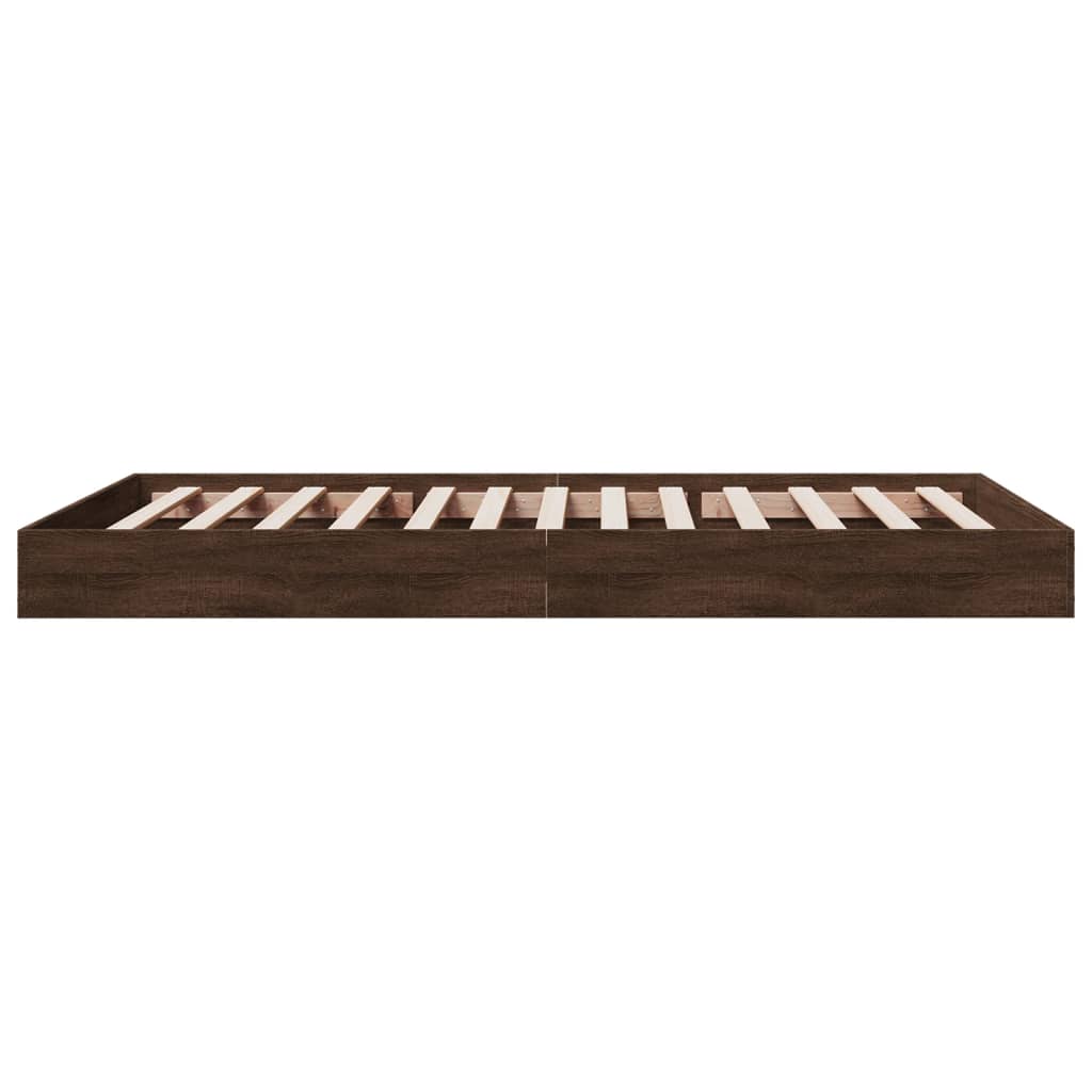 Bed Frame without Mattress Brown Oak 100x200 cm Engineered Wood