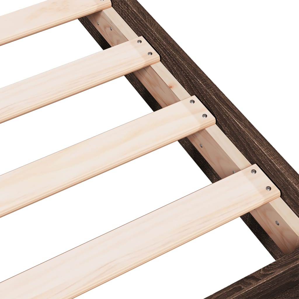 Bed Frame without Mattress Brown Oak 100x200 cm Engineered Wood