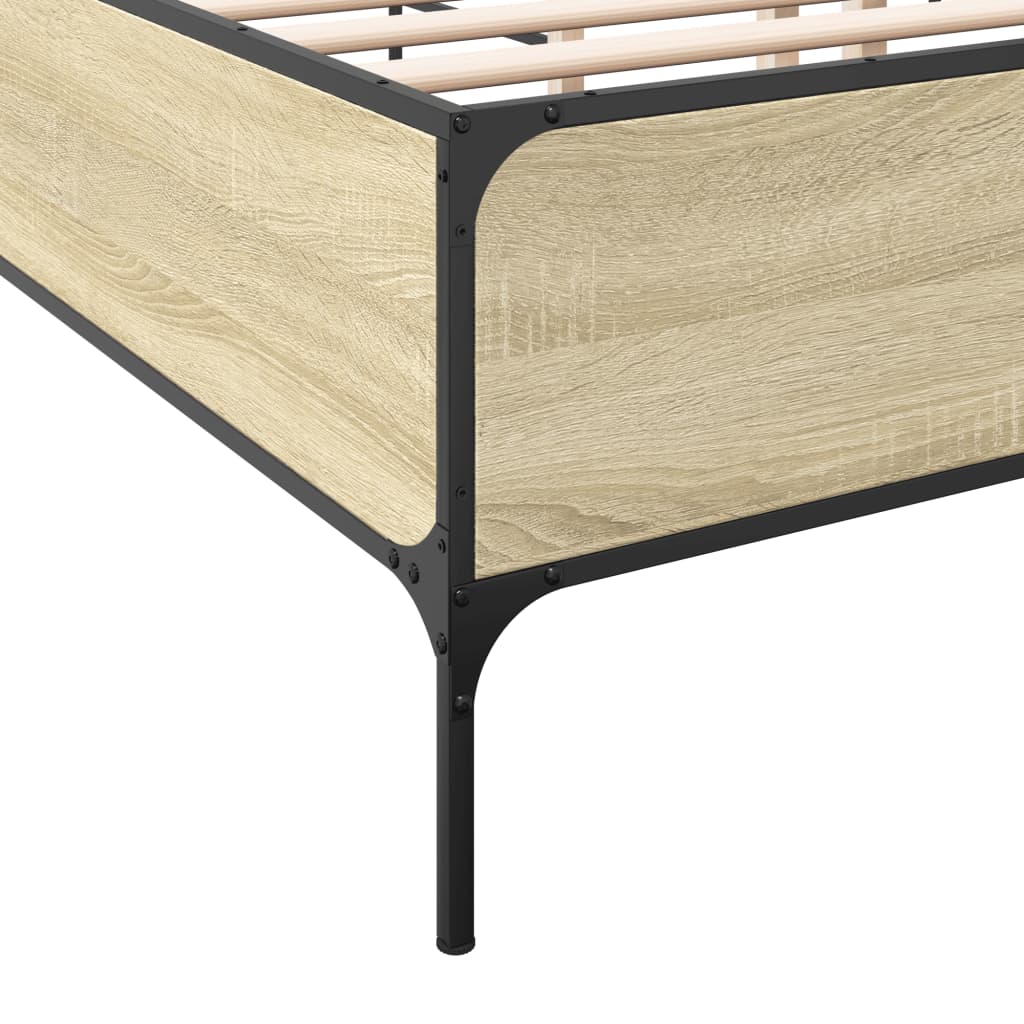 Bed Frame without Mattress Sonoma Oak 160x200 cm