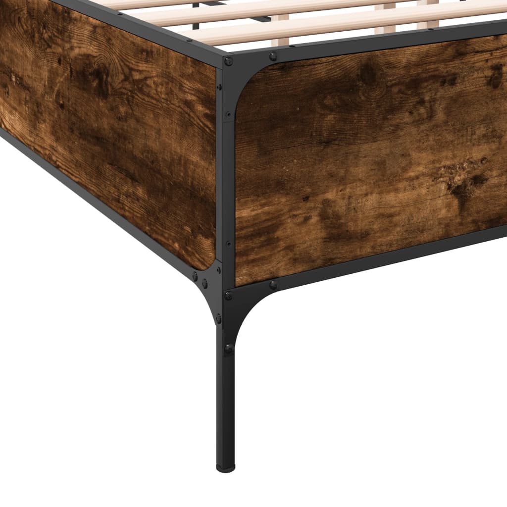 Bed Frame without Mattress Smoked Oak 160x200 cm