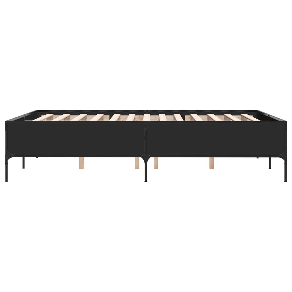 Bed Frame without Mattress Black 140x200 cm